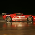 Ford GT on rainy racetrack